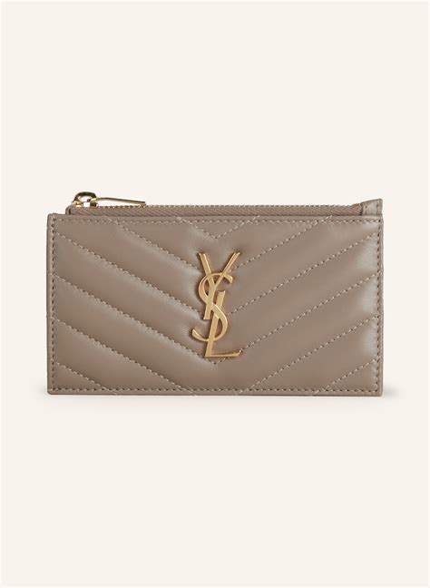 ysl kartenetui beige|SAINT LAURENT Kartenetui mit Münzfach in beige .